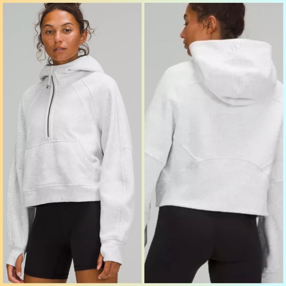 NWOT Lululemon Scuba Oversized 1/2 Zip in Heathered Core Ultra Light Grey - Picture 1 of 6